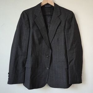 Vintage Austin Reed Gray Wool Pinstripe Blazer Womens Est. Medium